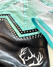 Load image into Gallery viewer, 3/4 Sleeved Mint Shadow Leotard - Stag Gymnastics Leotards