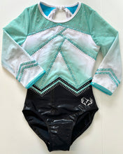 Load image into Gallery viewer, 3/4 Sleeved Mint Shadow Leotard - Stag Gymnastics Leotards