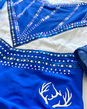 Load image into Gallery viewer, 3/4 Sleeved Sapphire Star Leotard - Stag Gymnastics Leotards