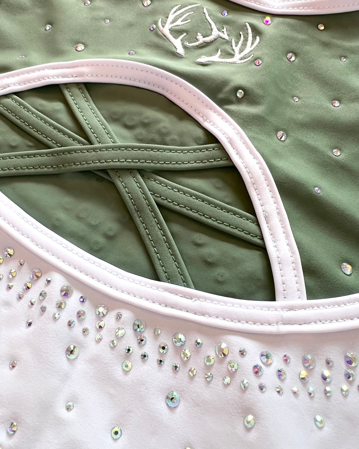 Olive Shimmer Leotard - Stag Gymnastics Leotards