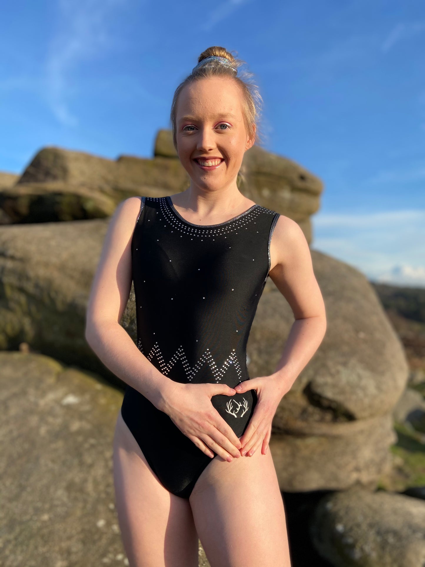 Midnight Stars Close-up View Stag Gymnastics Leotards