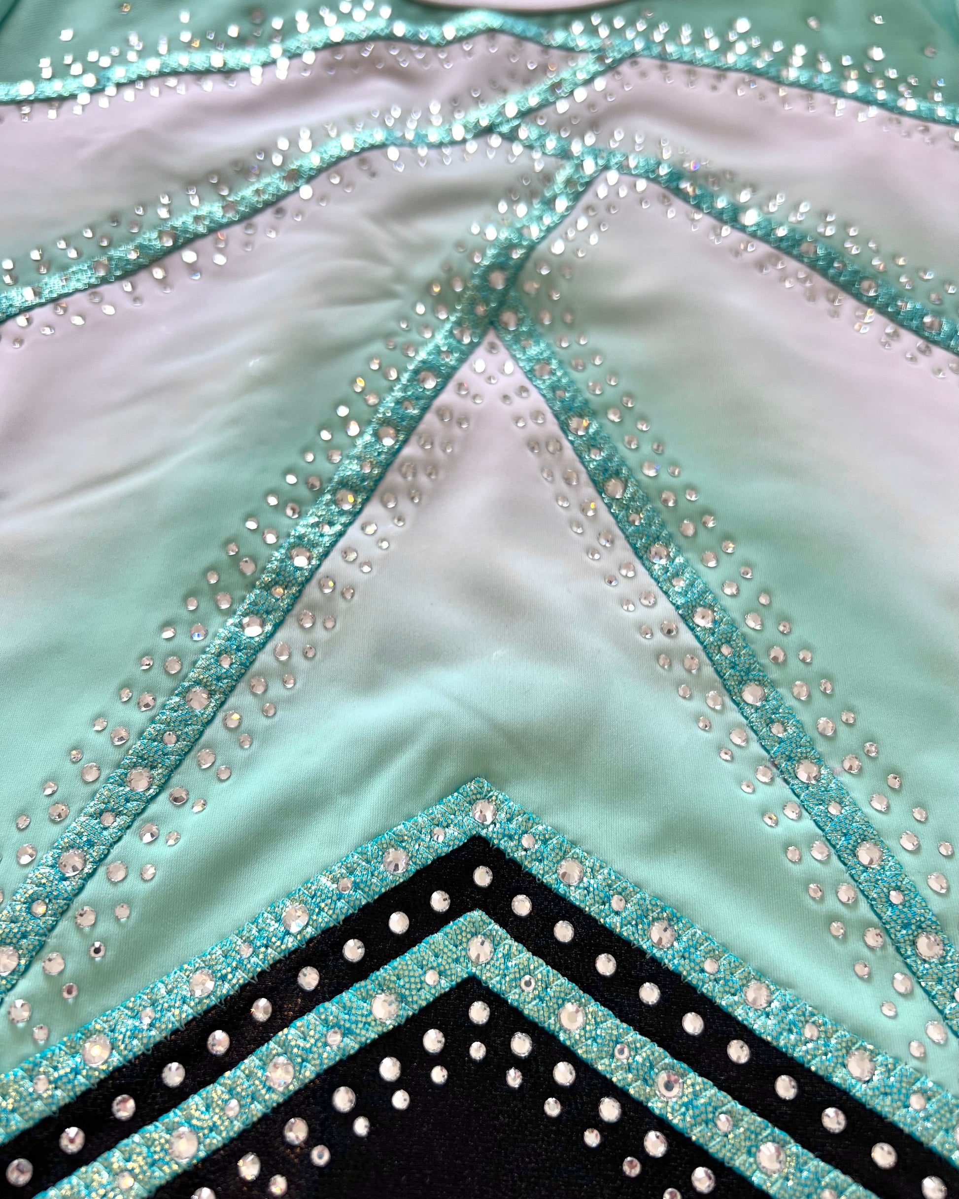 3/4 Sleeved Mint Shadow Leotard - Stag Gymnastics Leotards