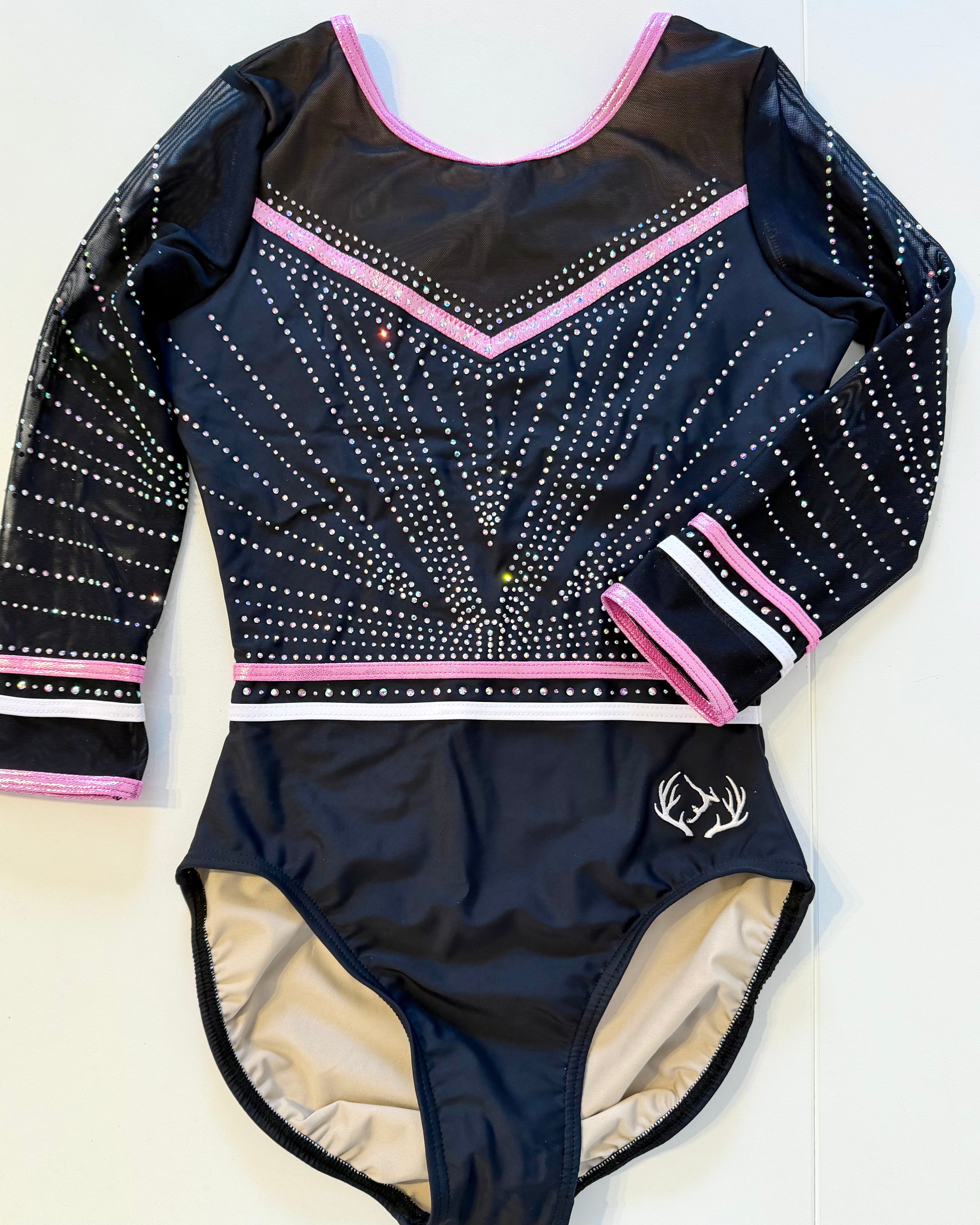 3/4 Sleeved Moonlight Pink Leotard - Stag Gymnastics Leotards
