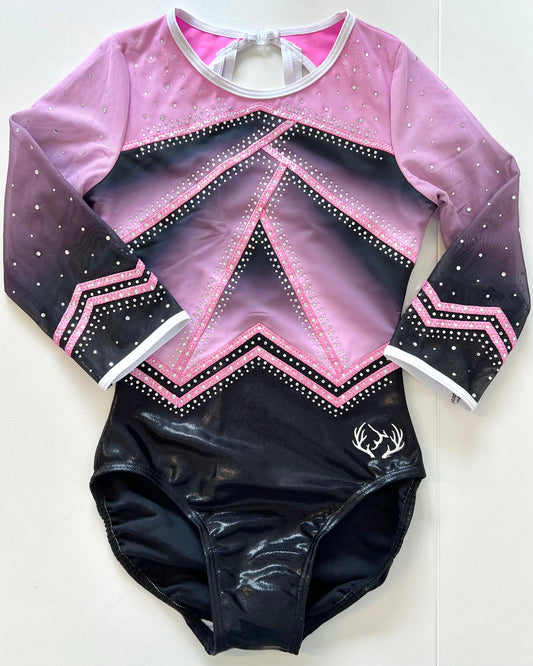 3/4 Sleeved Pink Shadow Leotard - Stag Gymnastics Leotards