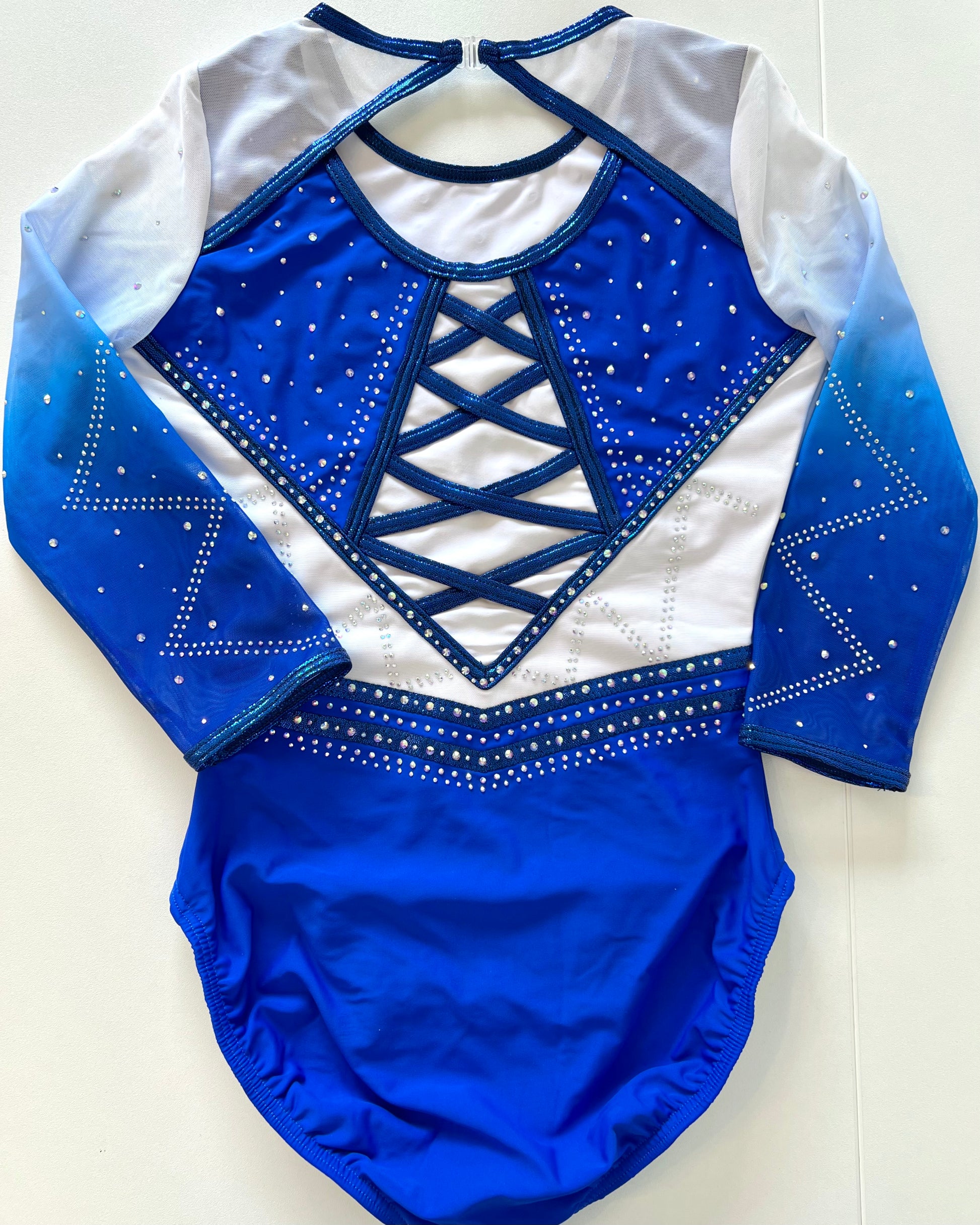 3/4 Sleeved Sapphire Star Leotard - Stag Gymnastics Leotards