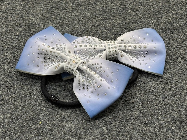 Aberdour School - Diamanté Hair Bow - White to Navy Ombré - Stag Gymnastics Leotards