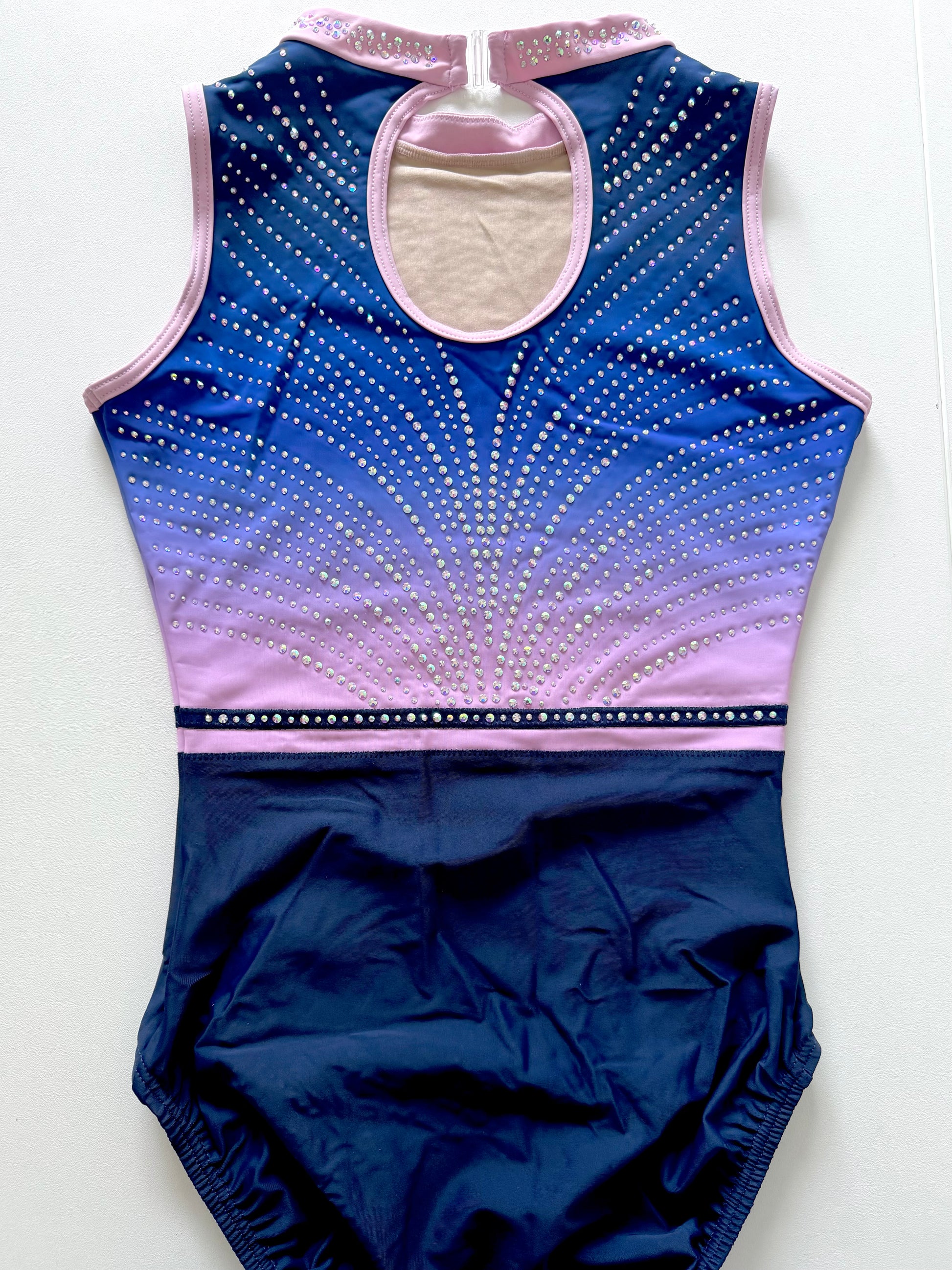 Keyhole back gymnastics leotard.