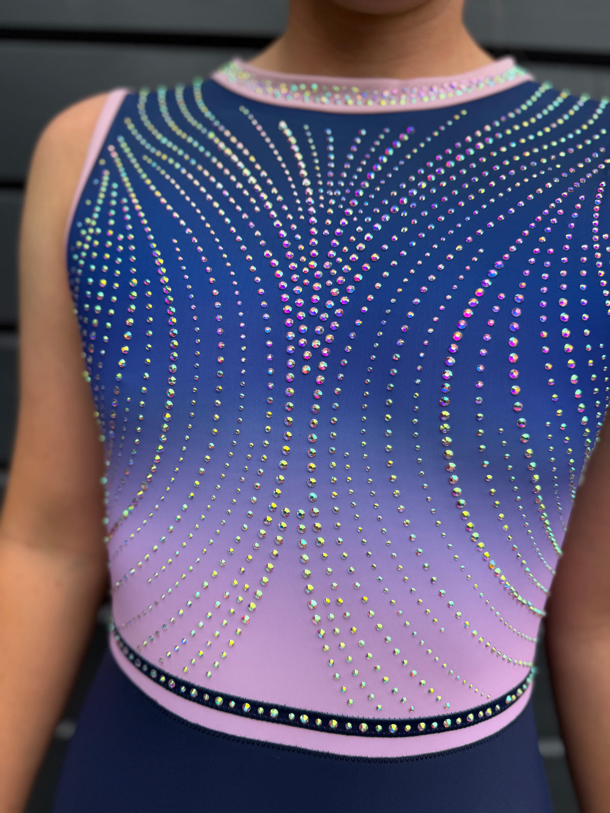 Lined gymnastics leotard.