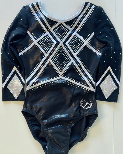 Black Diamond Leotard - 3/4 Sleeved - Stag Gymnastics Leotards