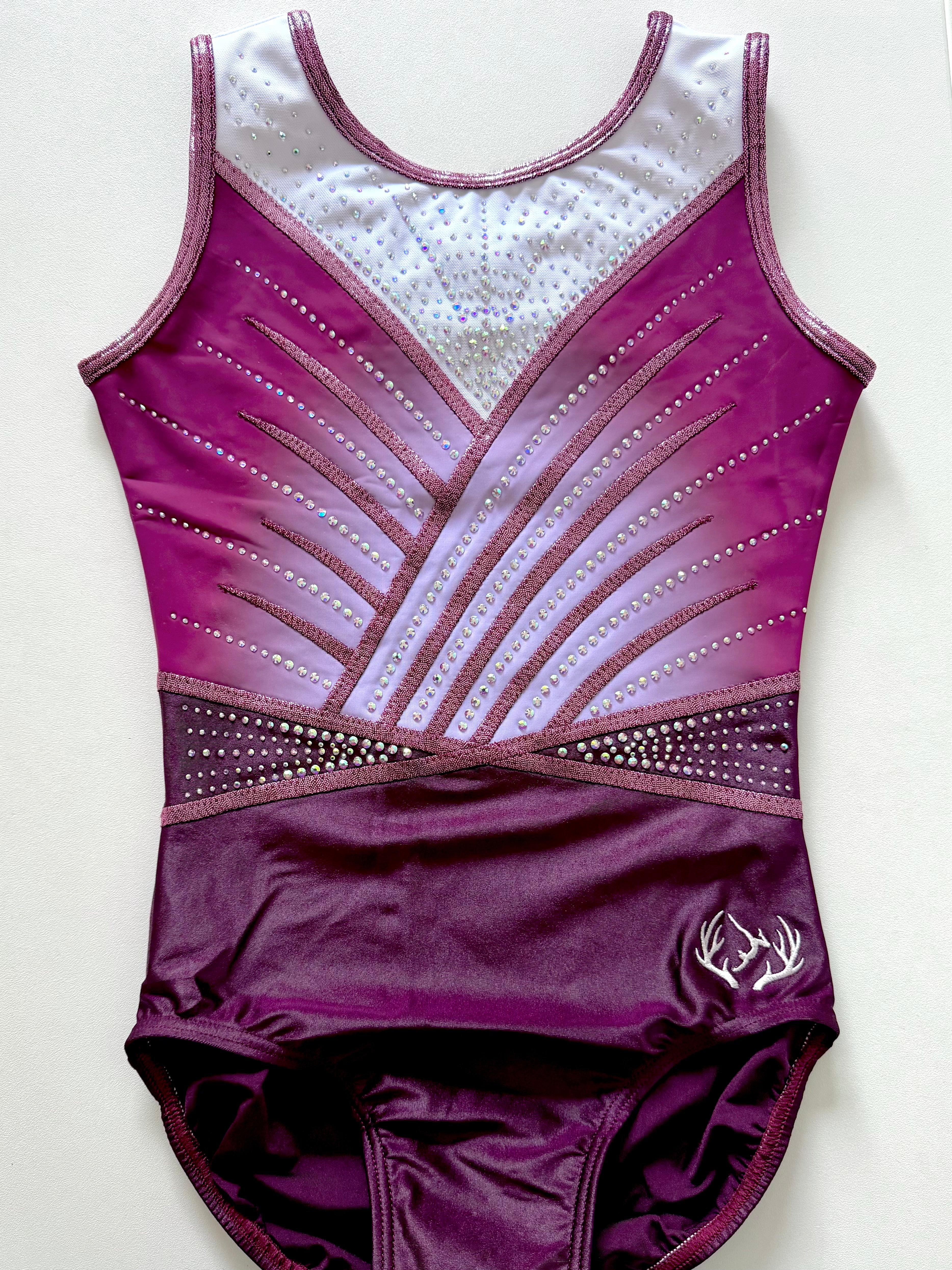 Burgundy pink leotard.