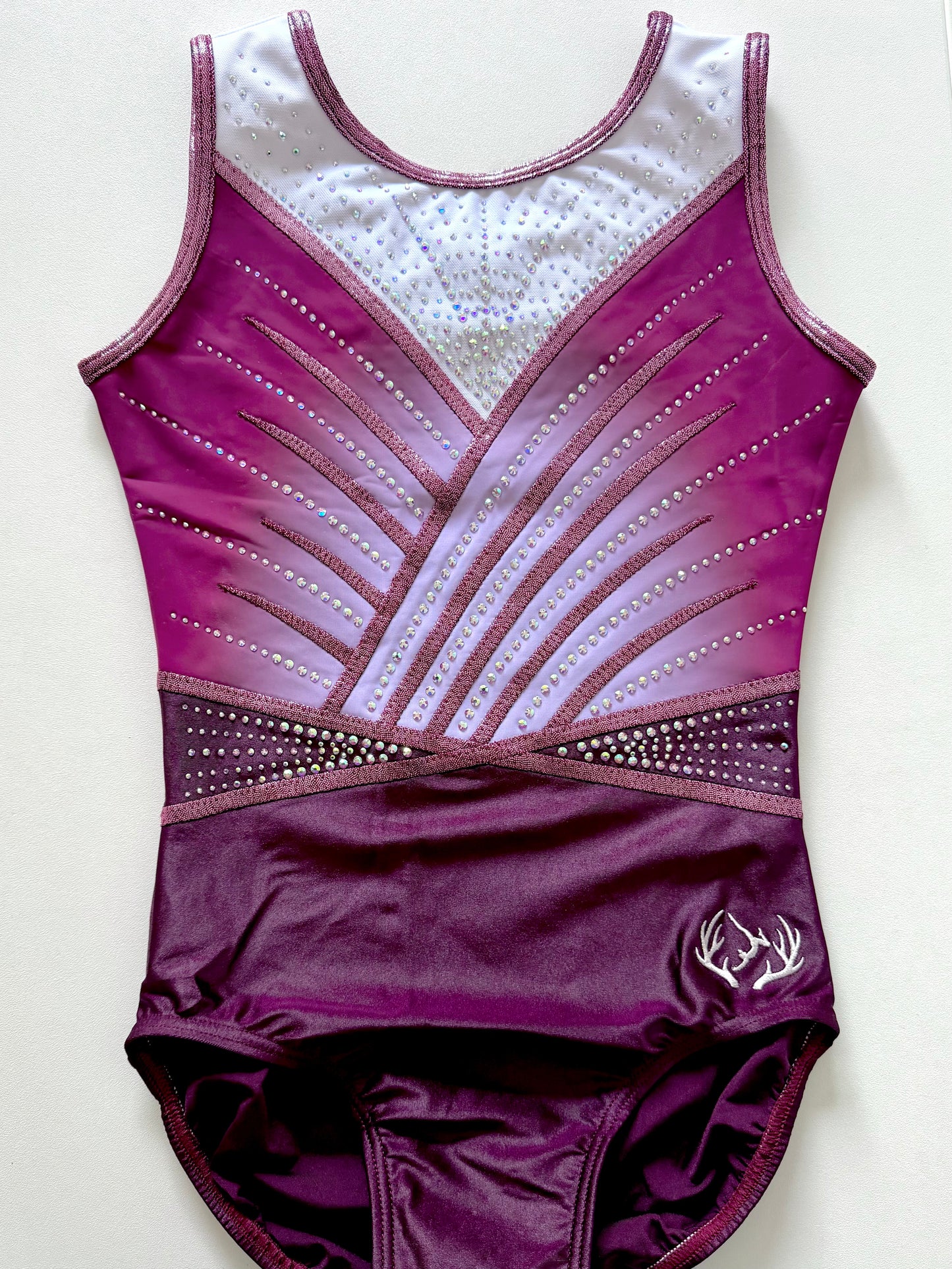 Burgundy pink leotard.