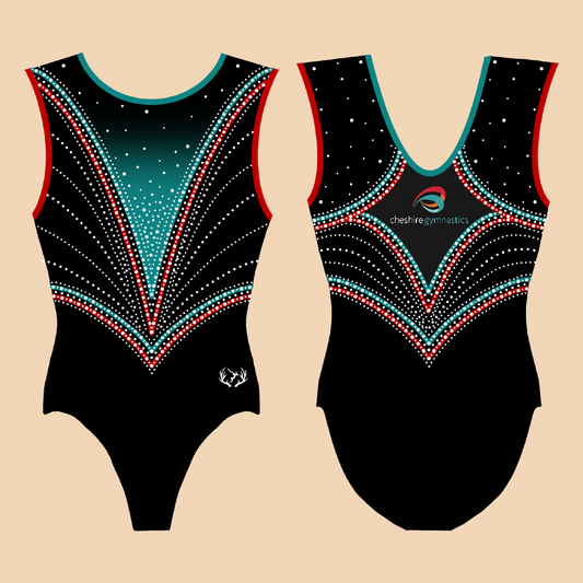 Cheshire Gymnastics - Girl's Competition Leotard - Short Sleeved - Stag Gymnastics Leotards