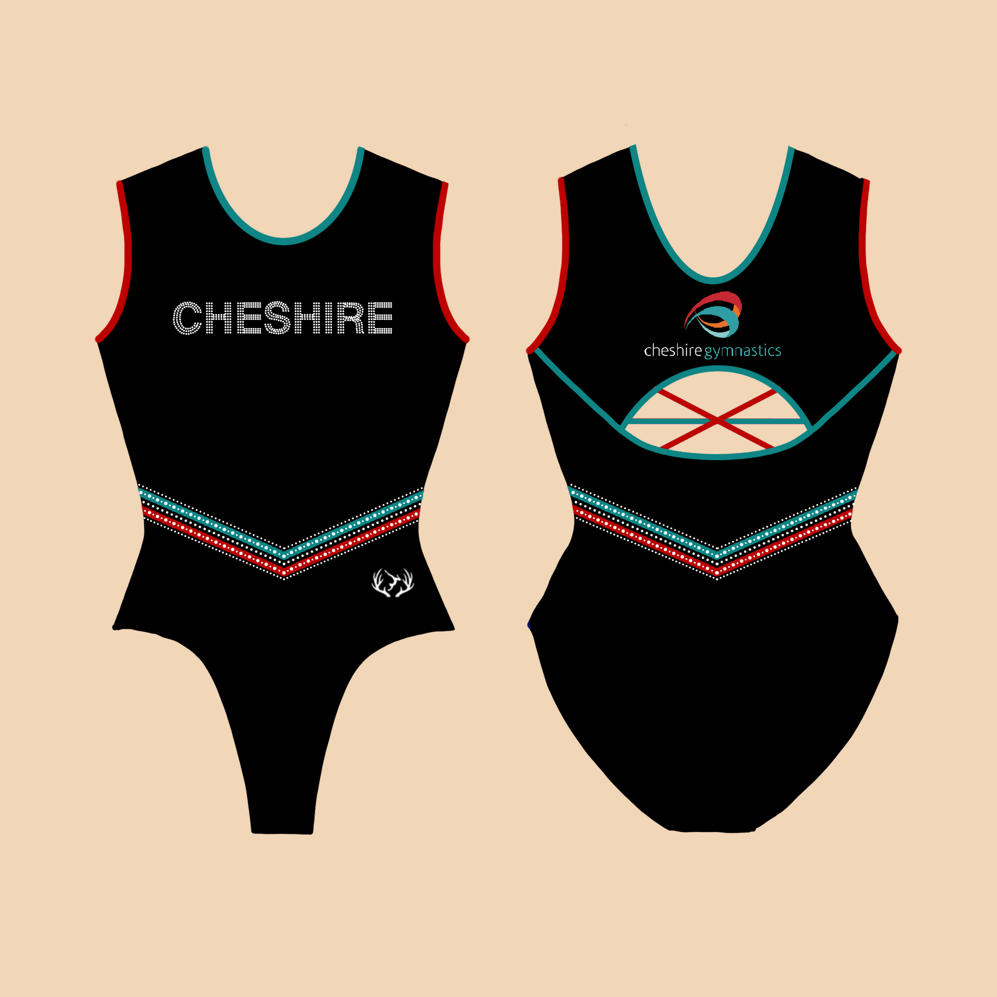 Cheshire Gymnastics - Girl's Training Leotard - Stag Gymnastics Leotards