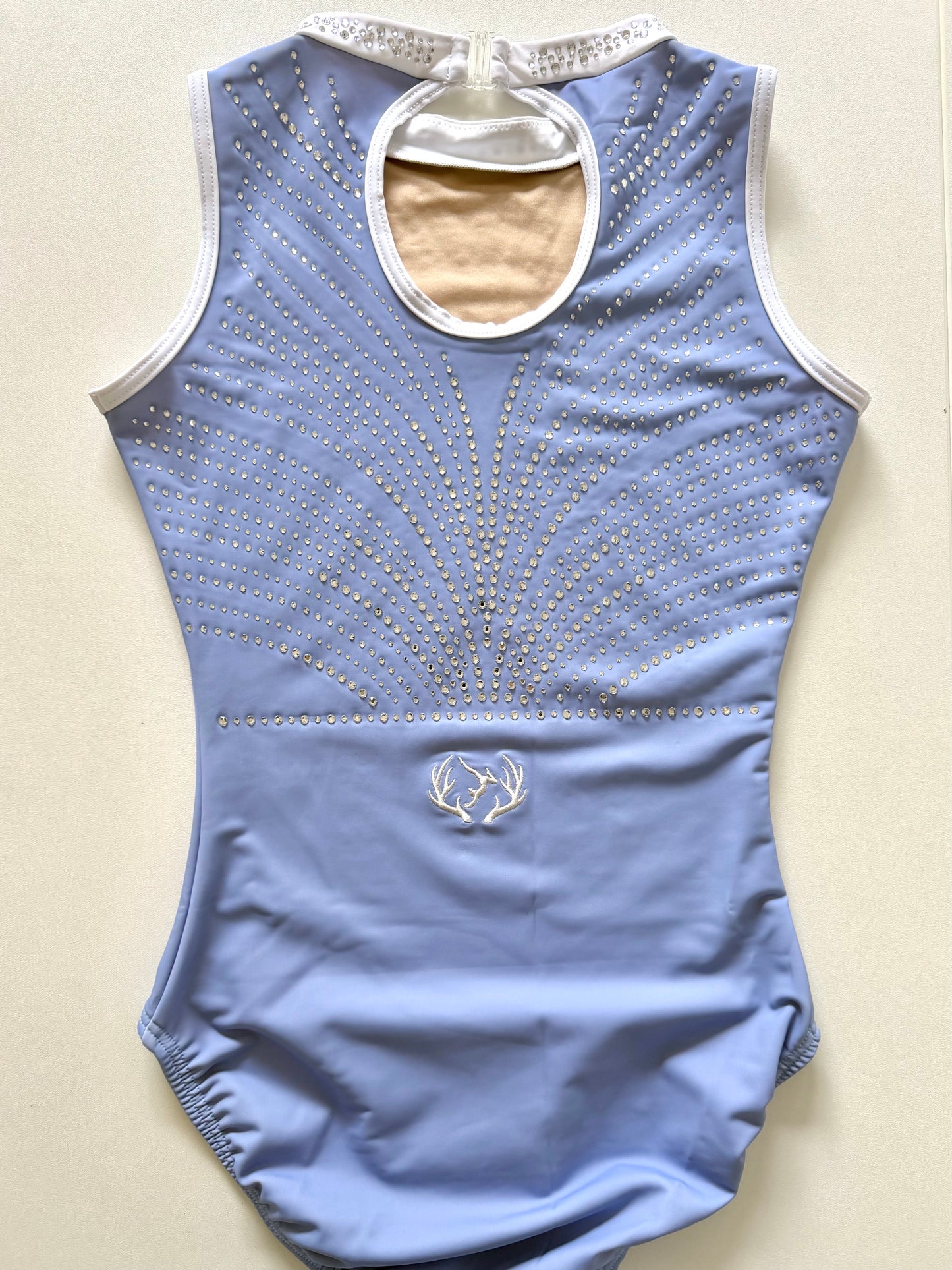 Keyhole back gymnastics leotard.
