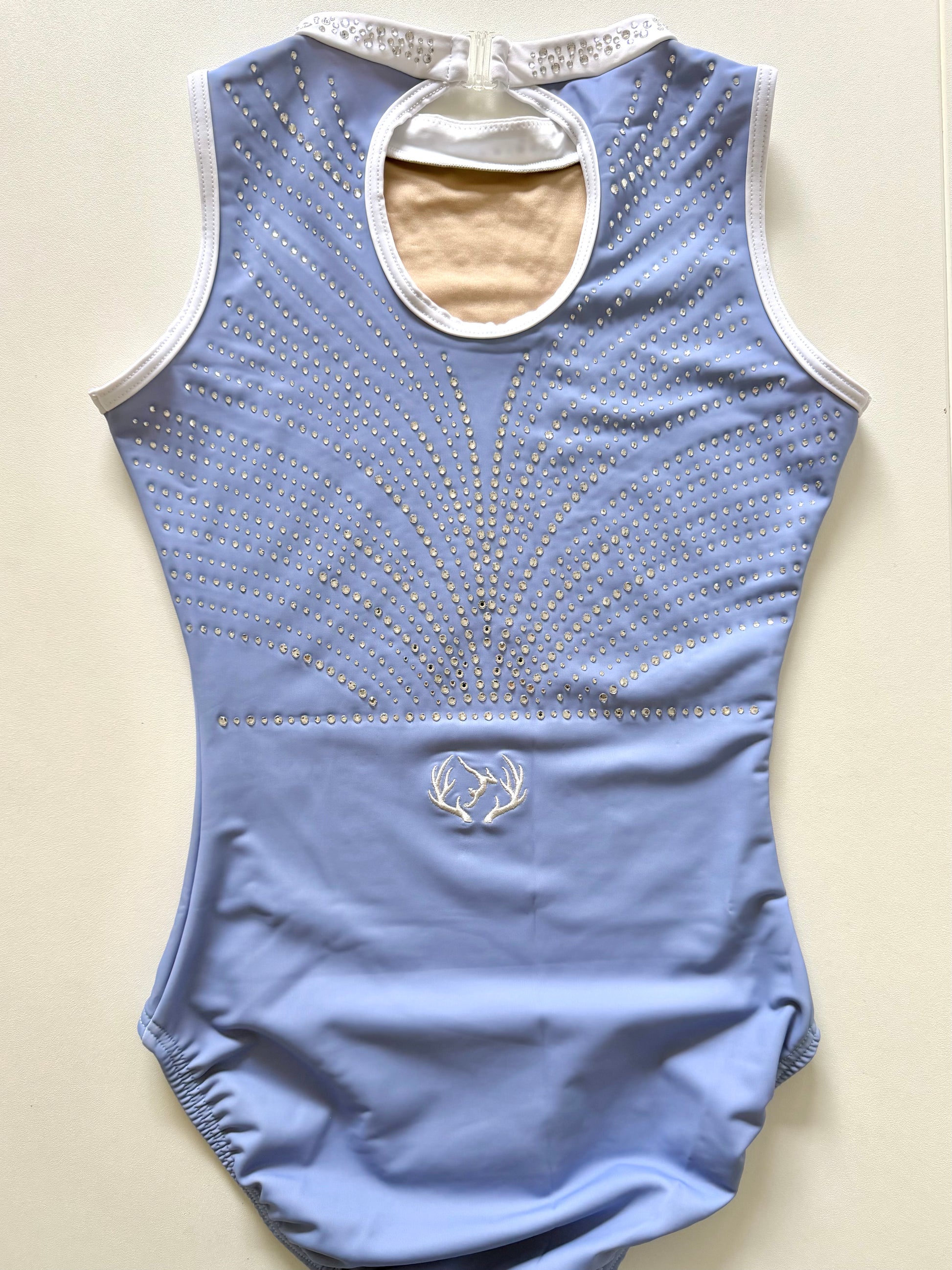 Keyhole back gymnastics leotard.