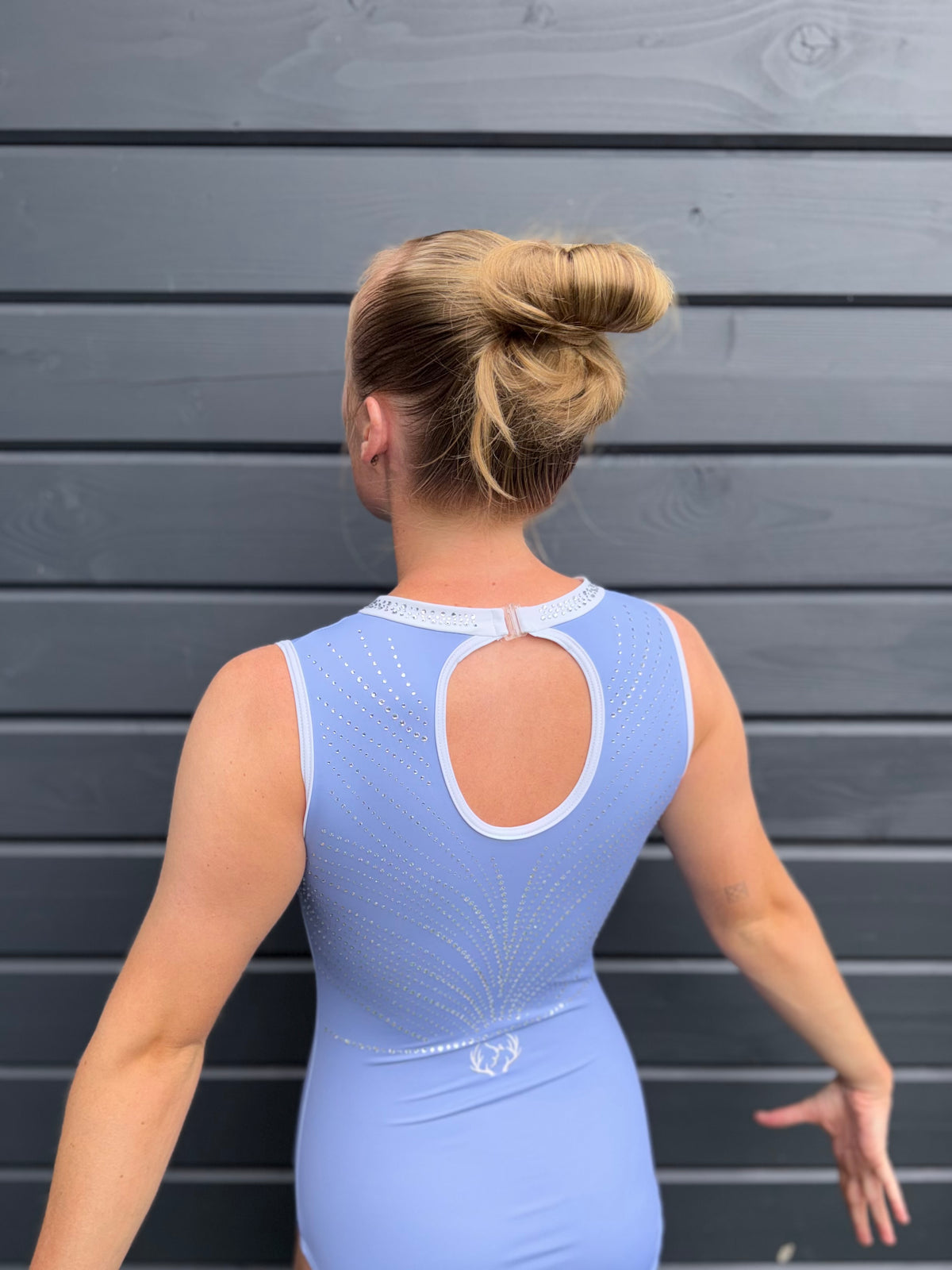Lined gymnastics leotard.