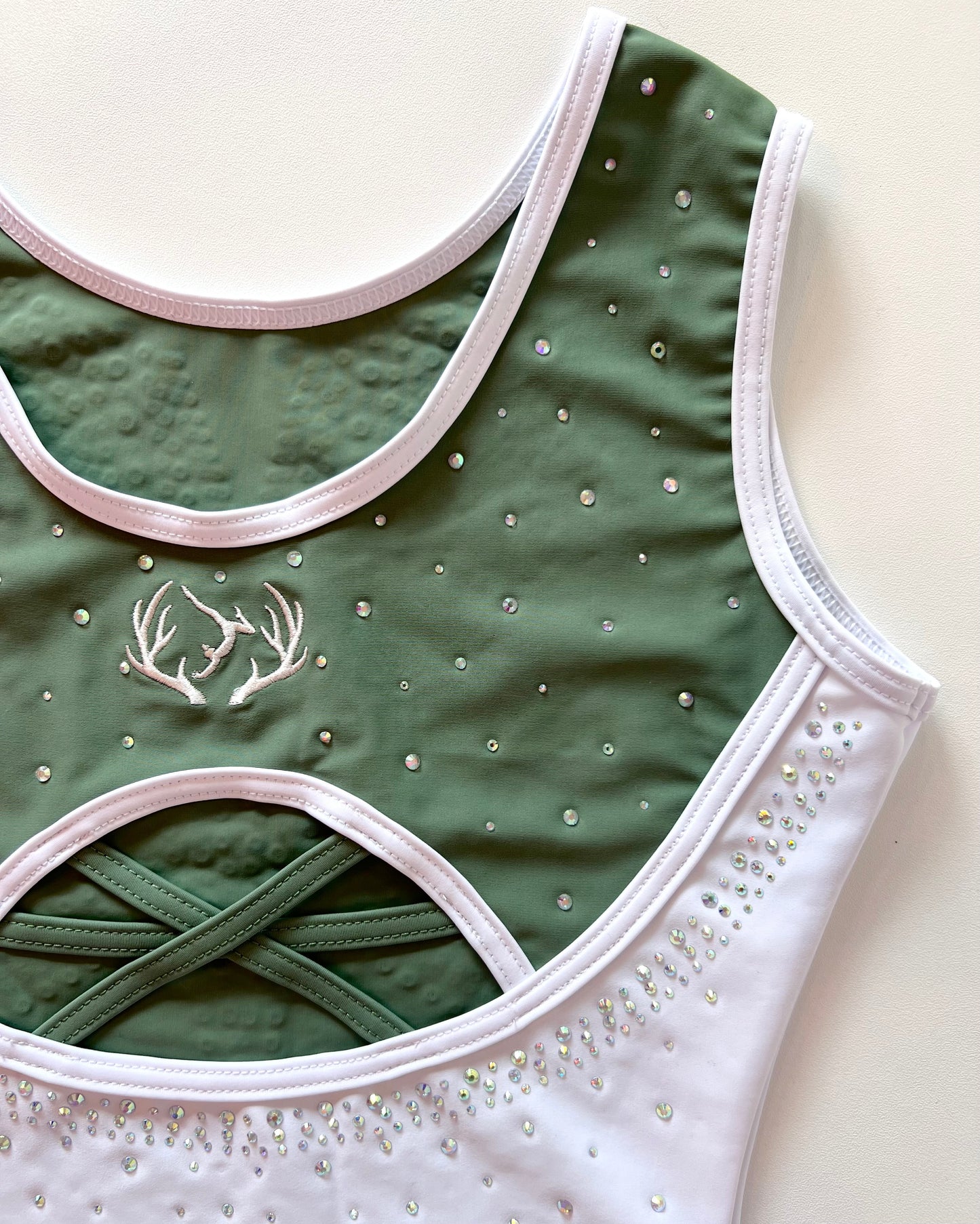 Olive Shimmer Leotard - Stag Gymnastics Leotards