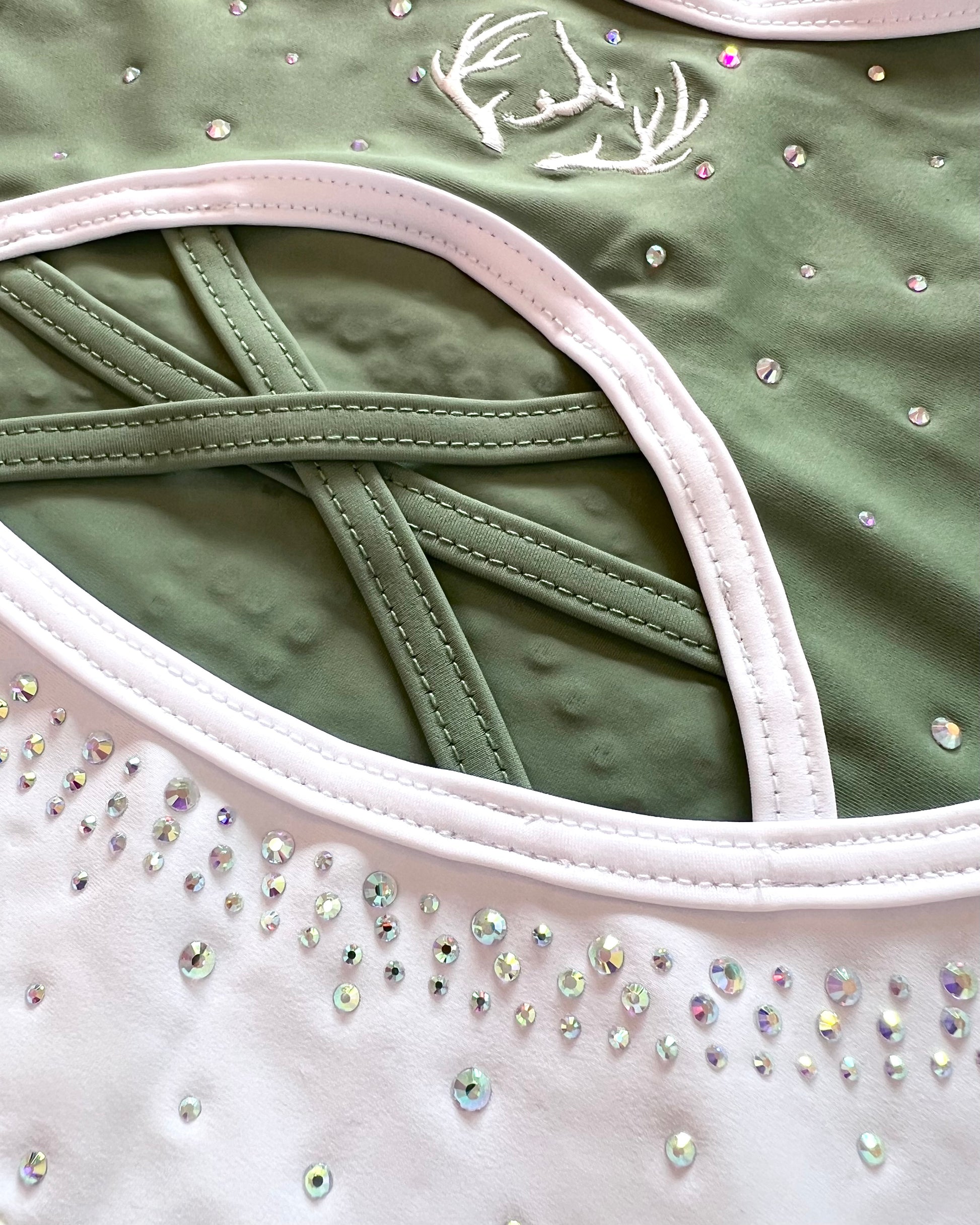 Olive Shimmer Leotard - Stag Gymnastics Leotards