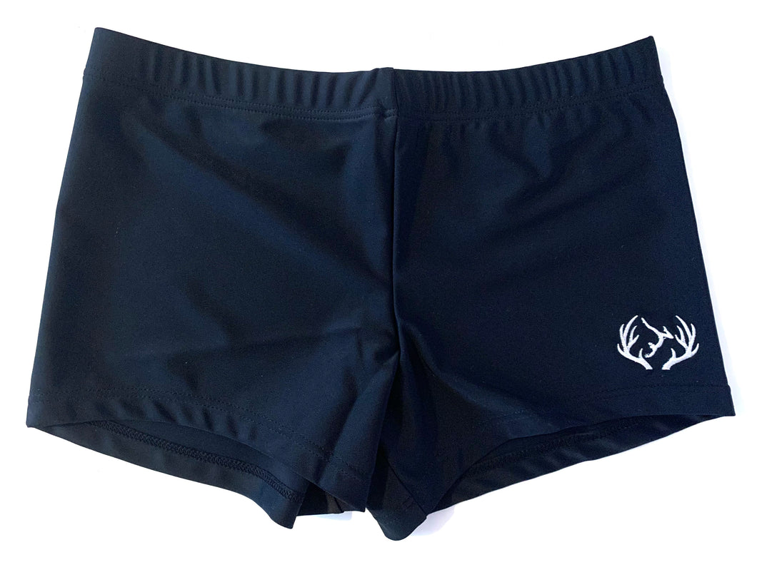 Black Lycra Shorts - White Logo