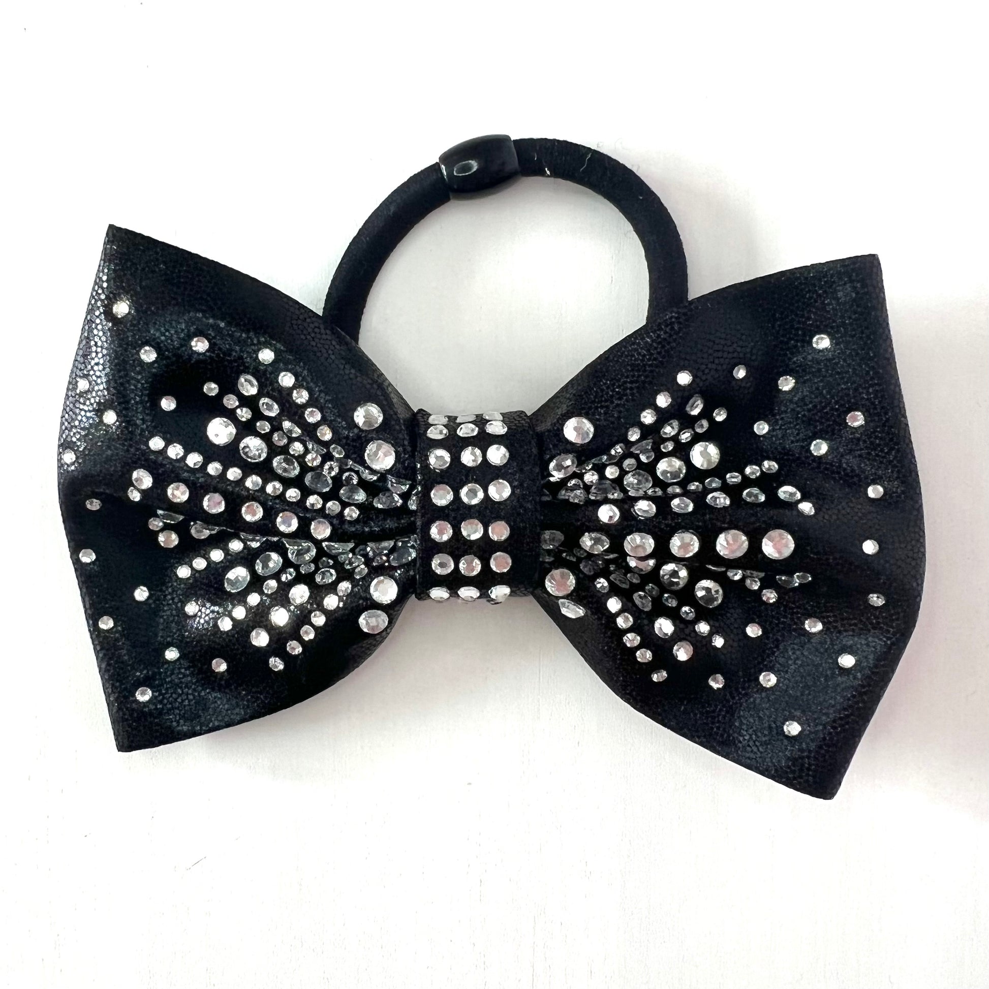 Wrexham Gymnastics Club - Black Mystique Diamanté Hair Bow - Stag Gymnastics Leotards